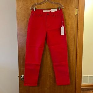 Soft Surroundings Pants Jeans Radiant Red Ultimate Girlfriend Straight Size 8